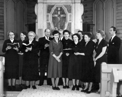 Kyrkokören vid ett framträdande i mitten på 1950-talat